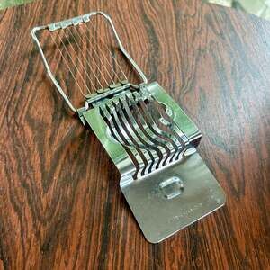 Vintage Egg Slicer Retro Kitchen Gadget Hong Kong Metal Utensil 1960s